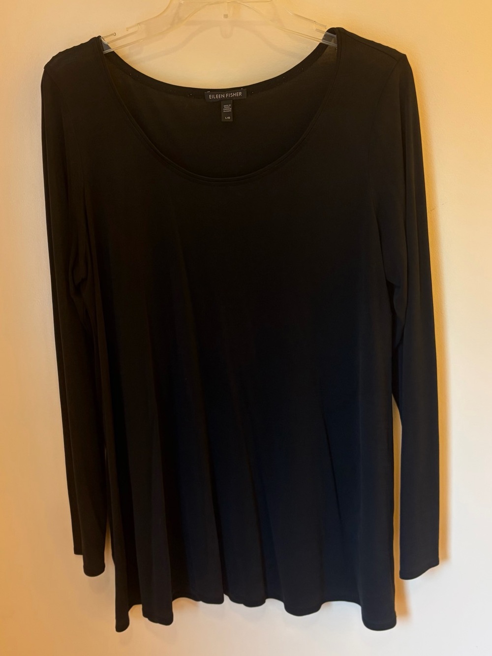 Eileen Fisher Black Long-Sleeve Scoop Neck Tunic